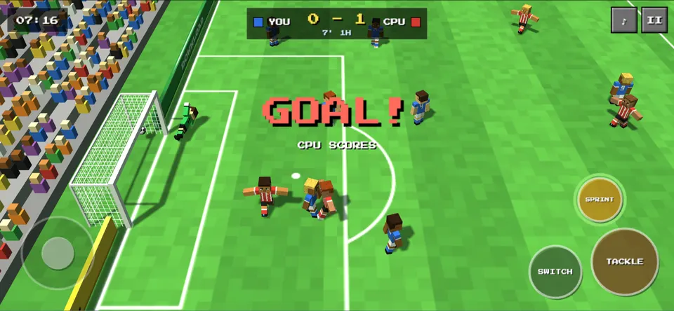 GOAL! banner after a finish into the bottom corner