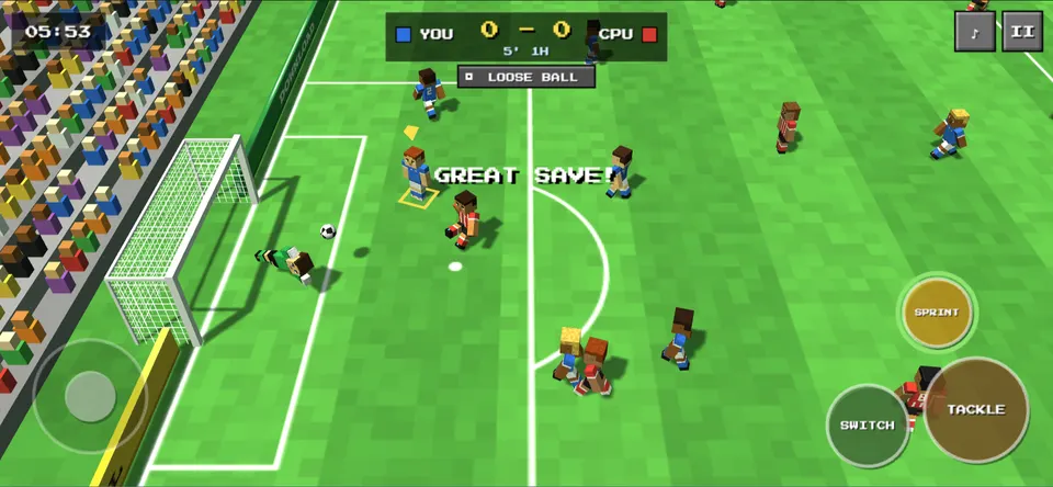 Goalkeeper diving to make a great save